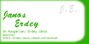 janos erdey business card